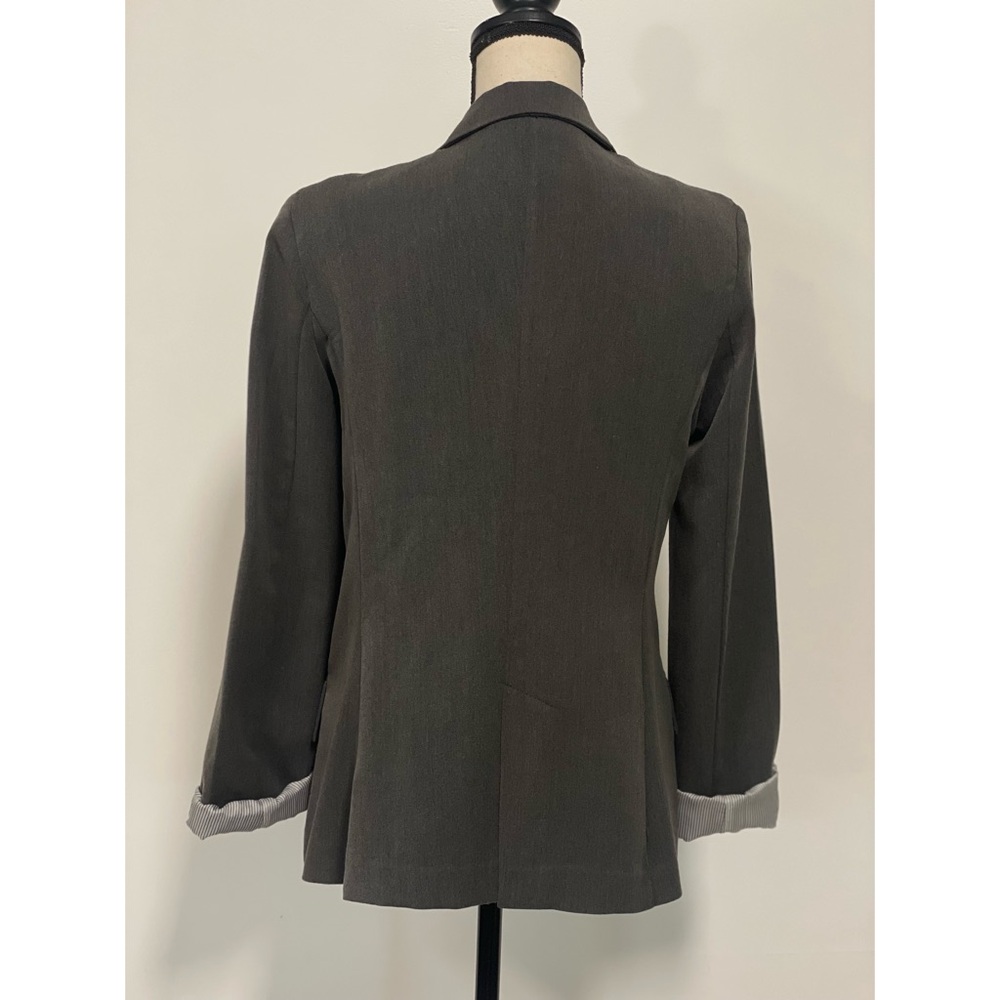 Ambiance Rolled Cuff Blazer Gray Size M - Picture 8 of 12